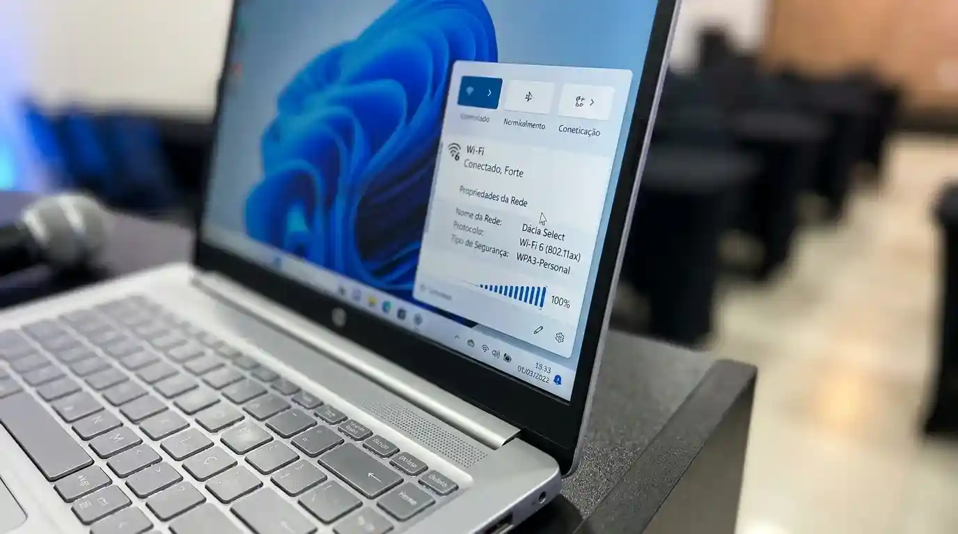 Vista geral do Auditório Dácia Select com infraestrutura de conectividade